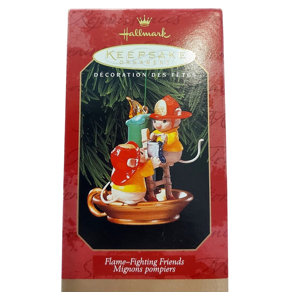 1999 Hallmark Keepsake Ornament Flame-Fighting Friends Mice Firefighters QX6619